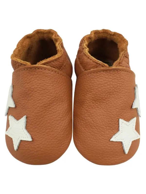 Bemesu Braune Baby-Lederschuhe, komfortable rutschfeste Sohle - Sternmuster Sale