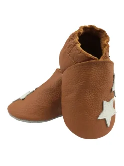 Bemesu Braune Baby-Lederschuhe, komfortable rutschfeste Sohle - Sternmuster Sale