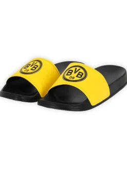 BVB Iconic Lifestyle Badeschlappen in schwarzgelb>Kinder Badeschuhe