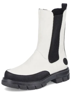 rieker Chelsea-Boots in Schwarz/ Creme>Damen Stiefel & Boots