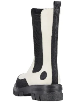 rieker Chelsea-Boots in Schwarz/ Creme>Damen Stiefel & Boots
