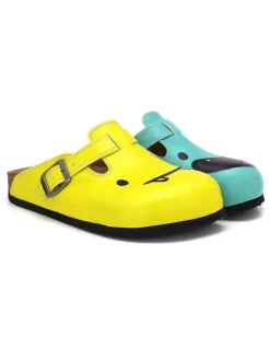 Calceo Clogs in Gelb/ Türkis>Kinder Clogs & Pantoletten·Clogs