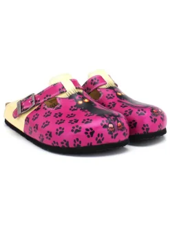 Calceo Clogs in Pink/ Gelb Clearance