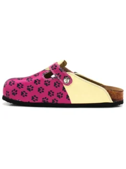 Calceo Clogs in Pink/ Gelb Clearance