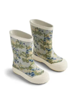 Wheat Gummistiefel "Muddy" in Creme/ Blau/ Grün Outlet