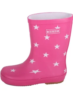 BMS Gummistiefel "Naturkautschuck" in Pink mit Sternen> Gummistiefel