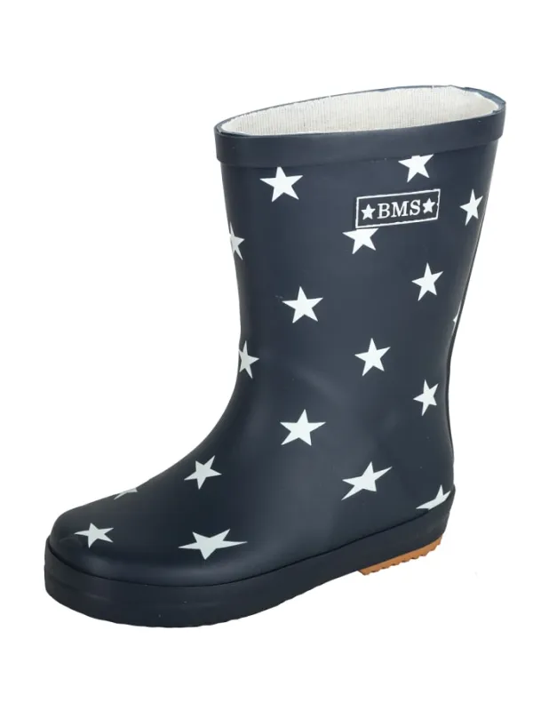 BMS Gummistiefel "Naturkautschuck" in Marine mit Sternen