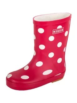 BMS Gummistiefel "Naturkautschuck" in Rot mit Punkten> Gummistiefel