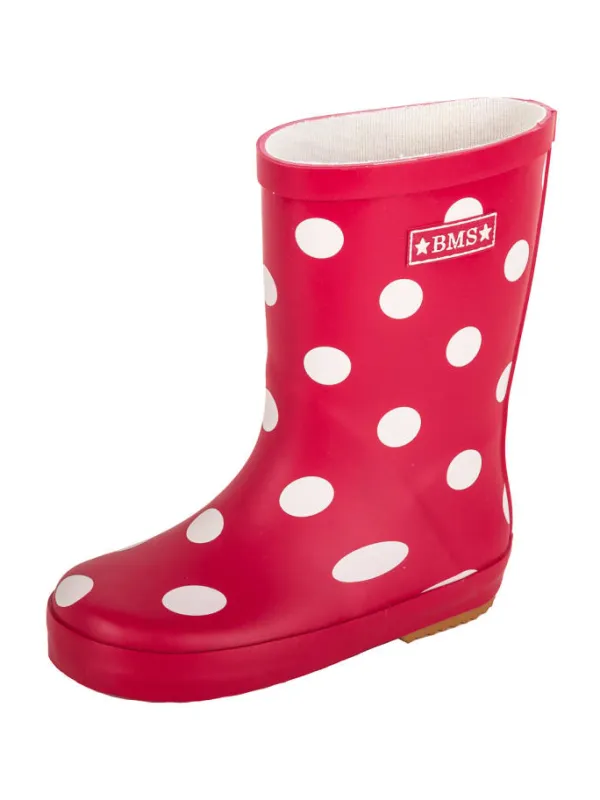 BMS Gummistiefel "Naturkautschuck" in Rot mit Punkten> Gummistiefel