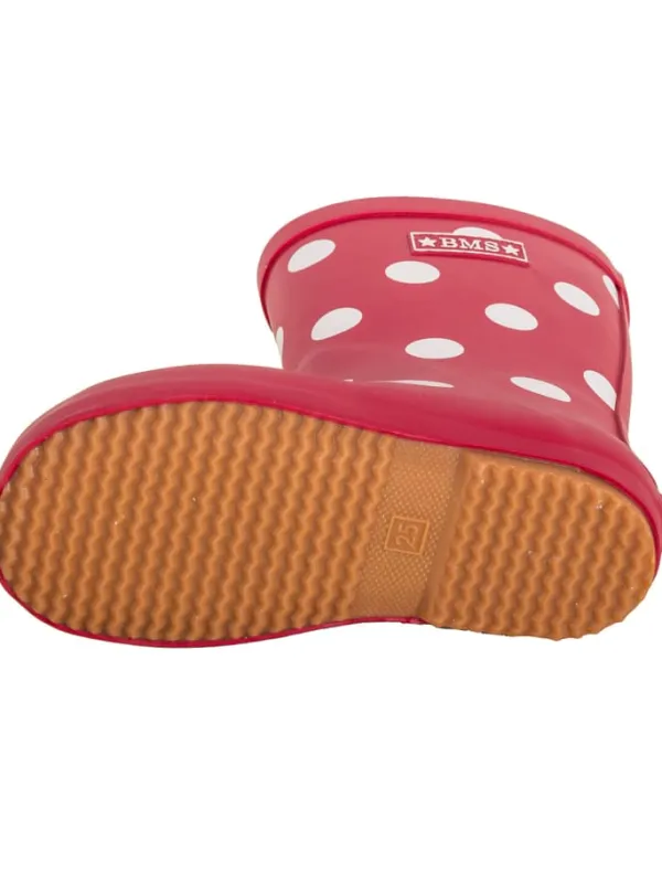 BMS Gummistiefel "Naturkautschuck" in Rot mit Punkten> Gummistiefel