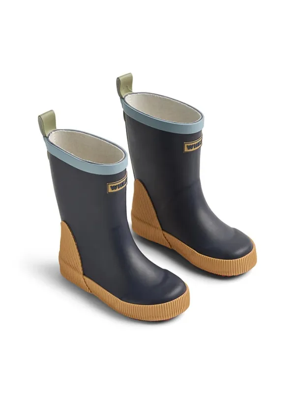 Wheat Gummistiefel "Welly" in Dunkelblau/ Gelb Outlet