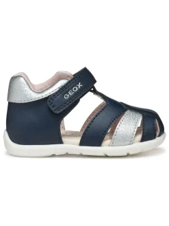 Geox Halbsandalen "Elthan" in Dunkelblau/ Silber>Kinder Sandalen|Sandalen·Halbsandalen