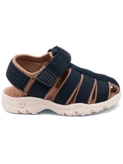 bisgaard Halbsandalen in Dunkelblau/ Hellbraun>Kinder Sandalen|Sandalen·Halbsandalen