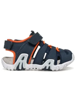 Geox Halbsandalen "Kraze" in Dunkelblau/ Orange>Kinder Sandalen·Halbsandalen