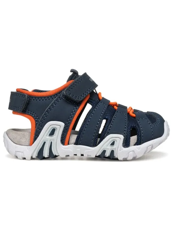 Geox Halbsandalen "Kraze" in Dunkelblau/ Orange>Kinder Sandalen·Halbsandalen