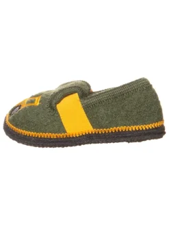 lamino Hausschuhe "Bobby Traktor" in Khaki>Kinder Hausschuhe|Hausschuhe