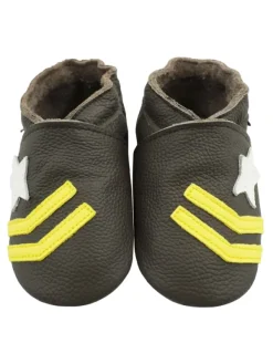 Bemesu Hellbraune Baby-Leder-Erste Schritte Schuhe, rutschfeste Sohlen – Meteor-Muster Online