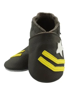 Bemesu Hellbraune Baby-Leder-Erste Schritte Schuhe, rutschfeste Sohlen – Meteor-Muster Online