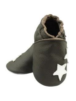 Bemesu Hellbraune Baby-Lederschuhe, komfortable rutschfeste Sohle - Sternmuster Online