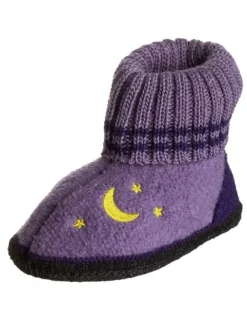 kitz pichler Hüttenschuhe "Mond+Sterne" in Lila Hot