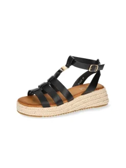 C'M Keil-Sandaletten in Schwarz