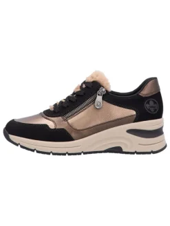 rieker Keilsneakers in Schwarz/ Hellbraun Discount