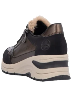 rieker Keilsneakers in Schwarz/ Hellbraun Discount
