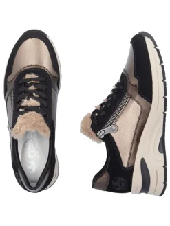 rieker Keilsneakers in Schwarz/ Hellbraun Discount