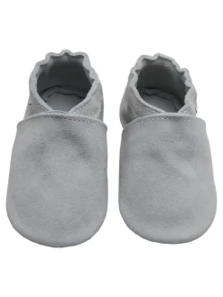 Bemesu Kleinkindschuhe aus Babyleder, bequeme rutschfeste Sohle - hellgrau Outlet