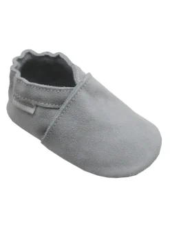 Bemesu Kleinkindschuhe aus Babyleder, bequeme rutschfeste Sohle - hellgrau Outlet