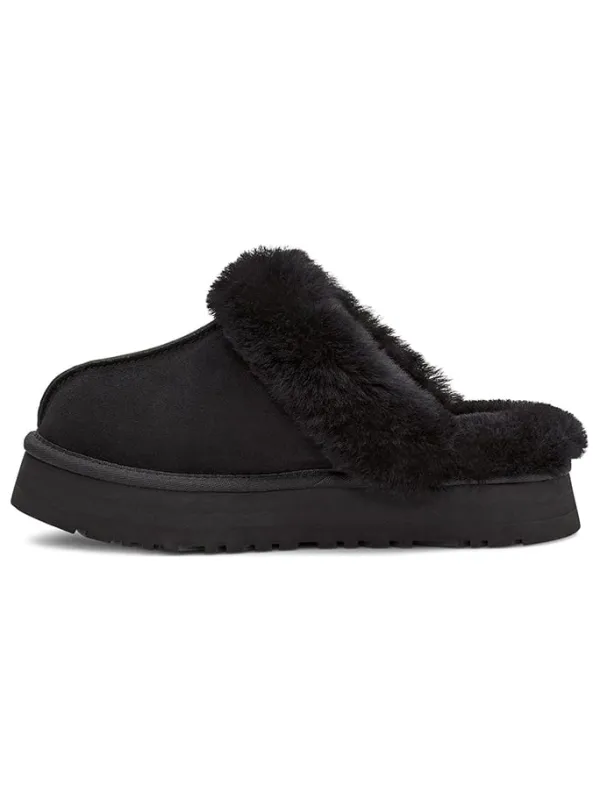 UGG Lammfell-Hausschuhe "Disquette" in Schwarz Discount
