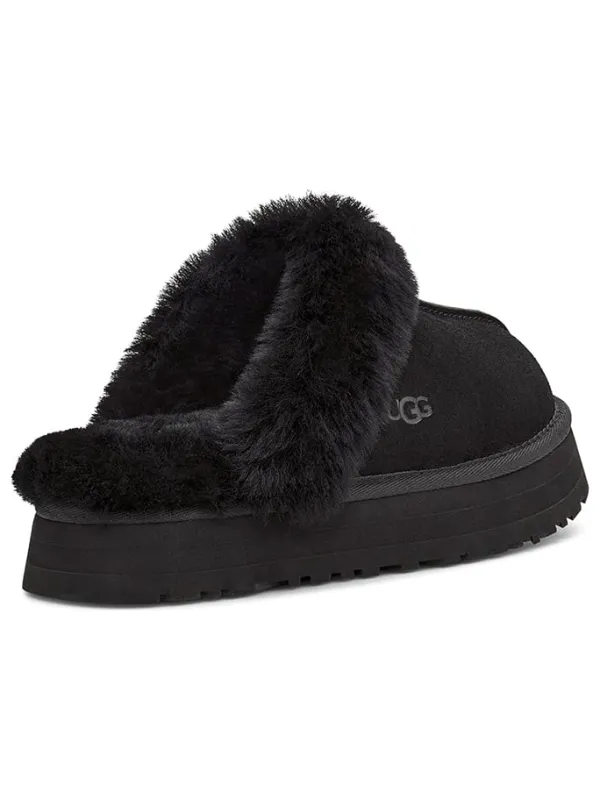 UGG Lammfell-Hausschuhe "Disquette" in Schwarz Discount