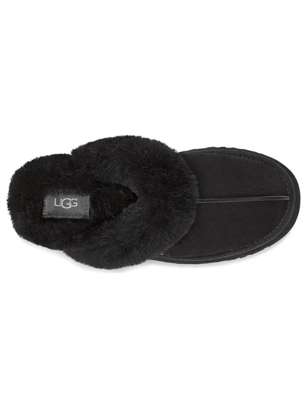 UGG Lammfell-Hausschuhe "Disquette" in Schwarz Discount