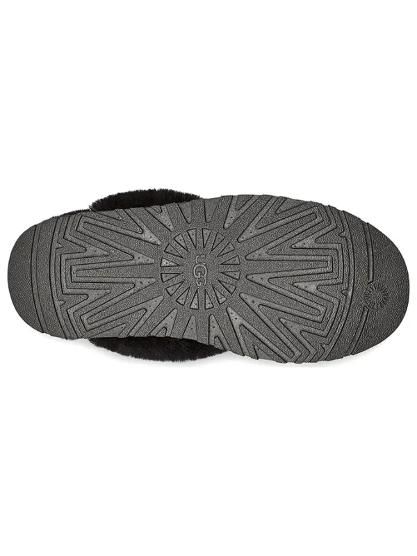UGG Lammfell-Hausschuhe "Disquette" in Schwarz Discount