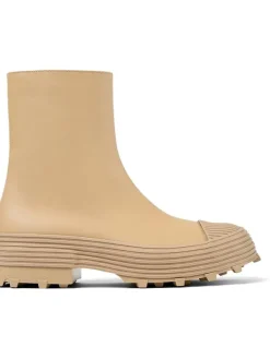 Camper Leder-Ankle-Boots in Beige>Damen Stiefeletten