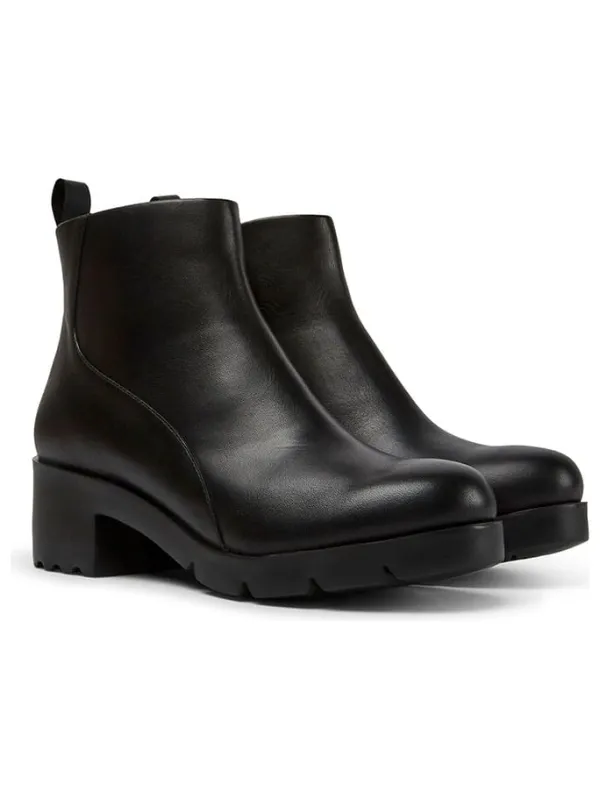 Camper Leder-Ankle-Boots in Schwarz Hot