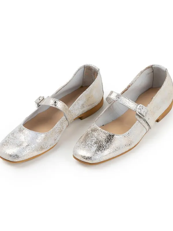 Anna Morellini Leder-Ballerinas "Grenevelia" in Silber Hot