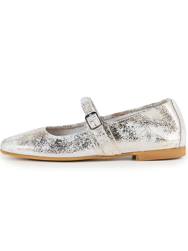 Anna Morellini Leder-Ballerinas "Grenevelia" in Silber Hot