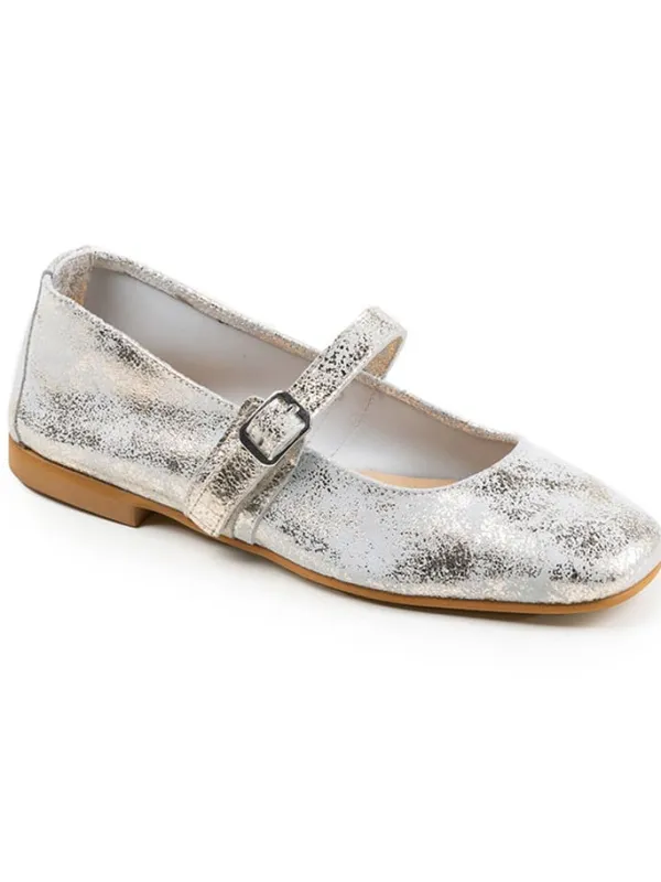 Anna Morellini Leder-Ballerinas "Grenevelia" in Silber Hot