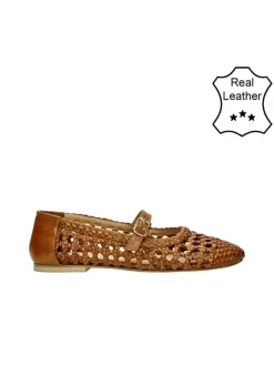 Bullboxer Leder-Ballerinas in Cognac>Damen Ballerinas