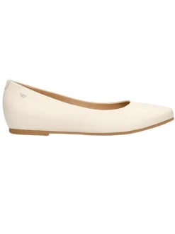 Wojas Leder-Ballerinas in Creme