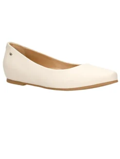 Wojas Leder-Ballerinas in Creme