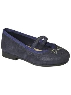 vertbaudet Leder-Ballerinas in Dunkelblau Sale