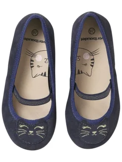 vertbaudet Leder-Ballerinas in Dunkelblau Sale