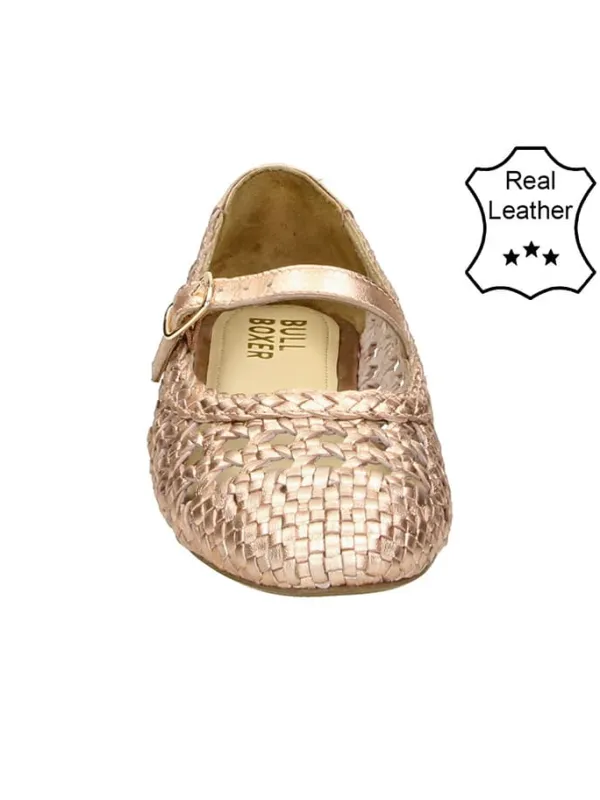 Bullboxer Leder-Ballerinas in Gold Discount