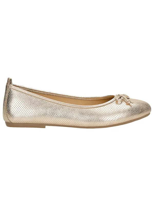 Wojas Leder-Ballerinas in Gold Best