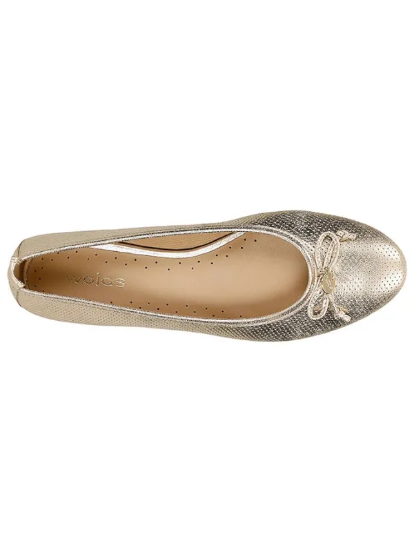 Wojas Leder-Ballerinas in Gold Best