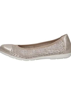 Caprice Leder-Ballerinas in Hellbraun/ Grau Discount