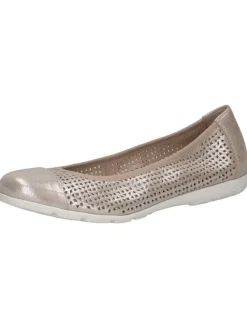 Caprice Leder-Ballerinas in Hellbraun/ Grau Discount