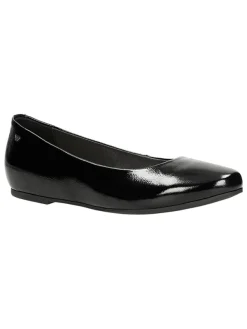Wojas Leder-Ballerinas in Schwarz